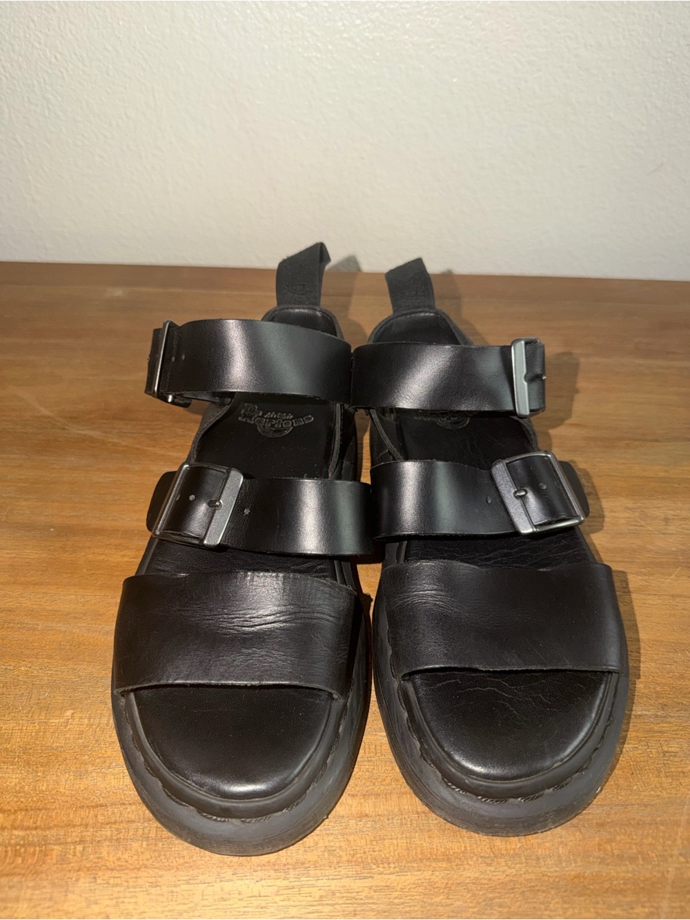 Dr. Martens Black Leather Buckle Sandals